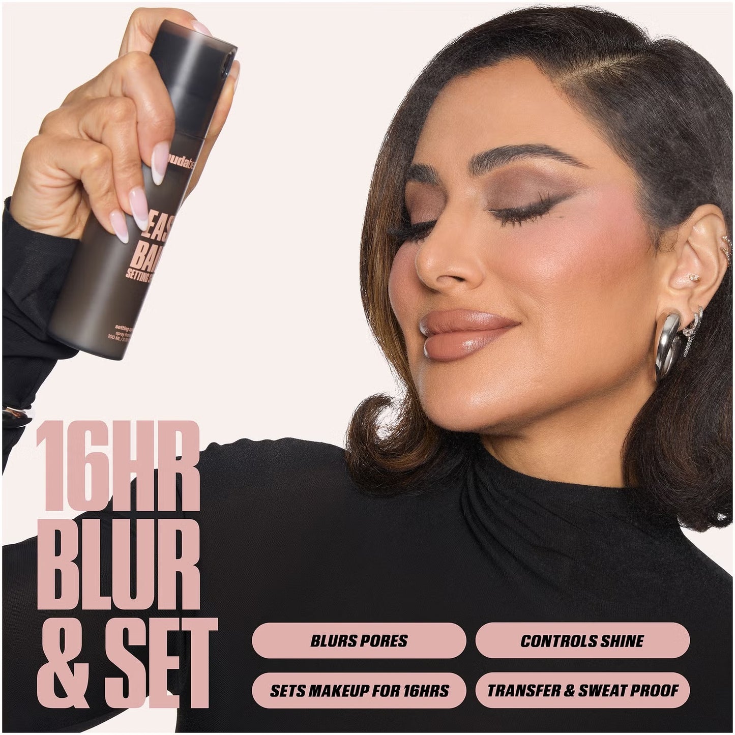 HUDA BEAUTY Easy Bake Setting Spray – Spray fixateur maquillage tenue 16 h