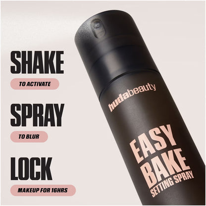 HUDA BEAUTY Easy Bake Setting Spray – Spray fixateur maquillage tenue 16 h