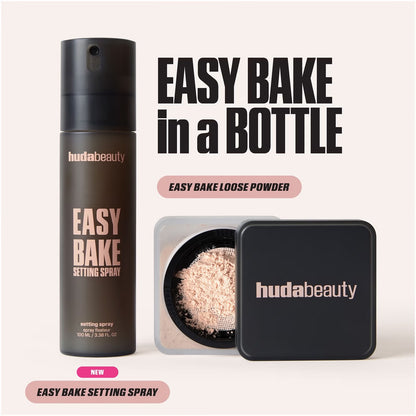 HUDA BEAUTY Easy Bake Setting Spray – Spray fixateur maquillage tenue 16 h